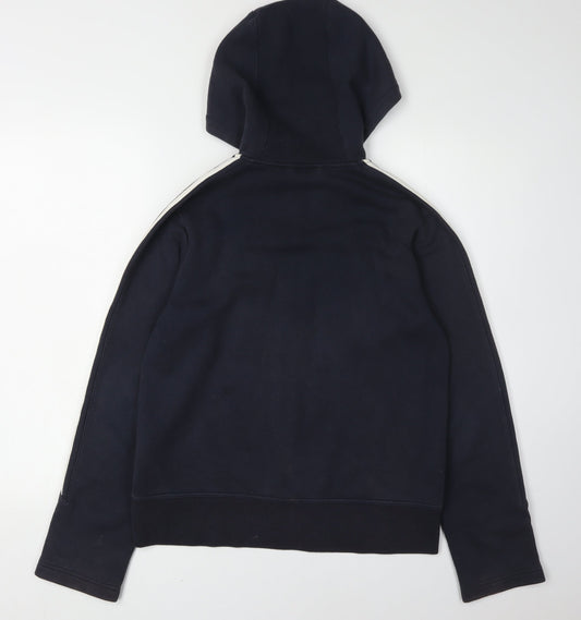 Adidas Blue Unisex Hoodie, Zip, Size 12, Casual Sportswear