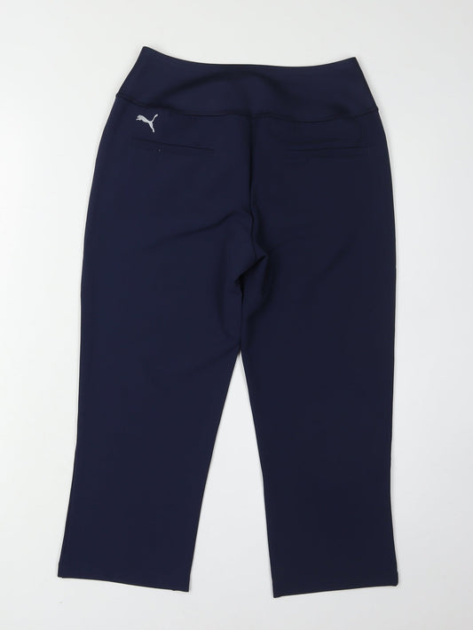 Puma Women's Blue Cropped Gym Trousers Size 8