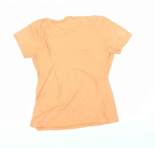 Asics Women's Orange T-Shirt Size S - Moisture Wicking, Lightweight