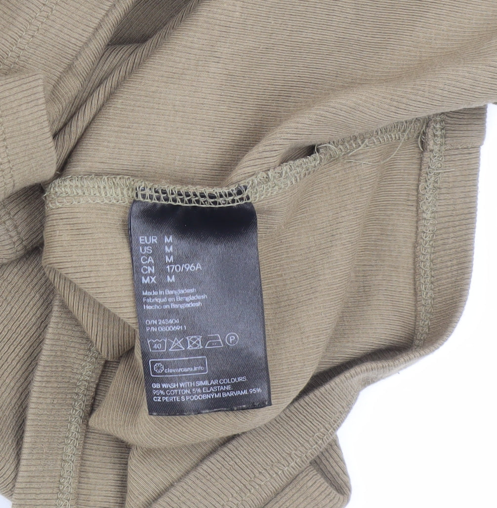 Womens UK Size M H&M Beige Basic T-Shirt