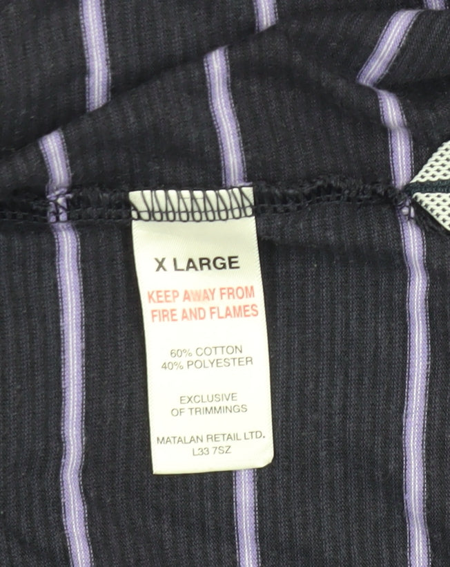Lincoln Men's XL Black Striped Polo Shirt