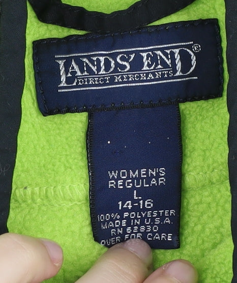 Womens UK Size L Lands' End Green Pullover Sweatshirt