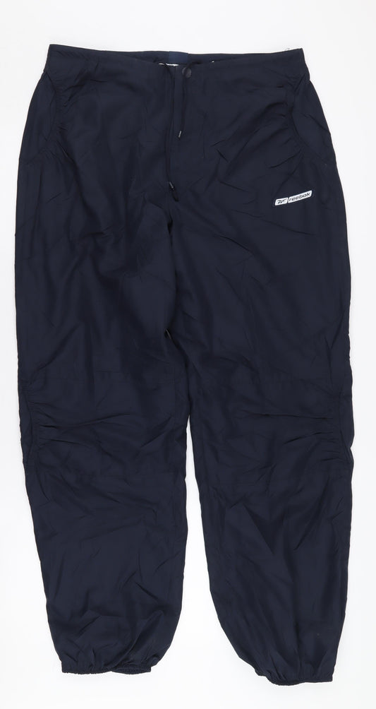 Unisex Adultss UK Size 14 Reebok Relaxed Fit Rain Trousers Black Trousers