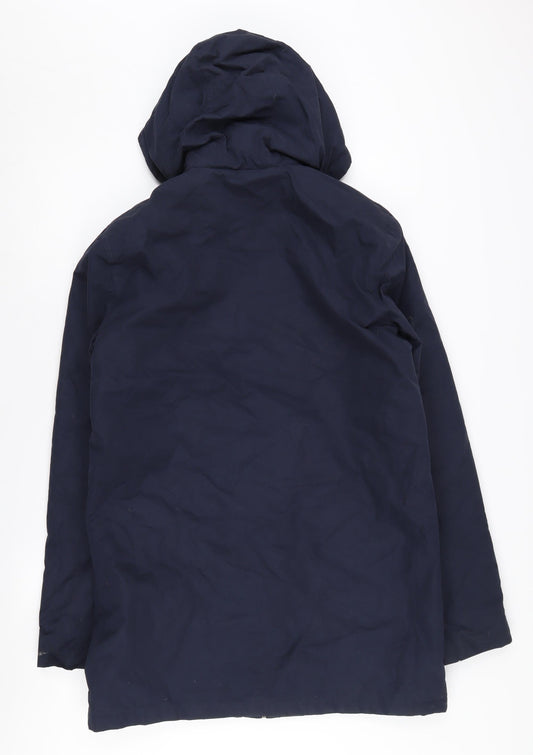 French Connection Women's Blue Hooded Parka XS