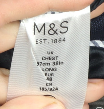 Mens UK Size 38 Marks and Spencer Regular Blue Suit Jacket