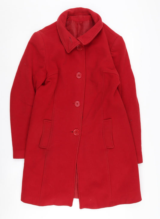 Womens UK Size 14 New Look Red Overcoat