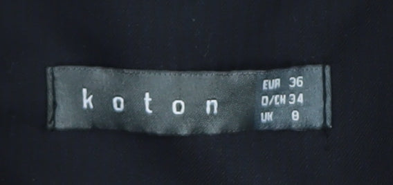 Koton Women's Black Blazer Suit Jacket Size 8