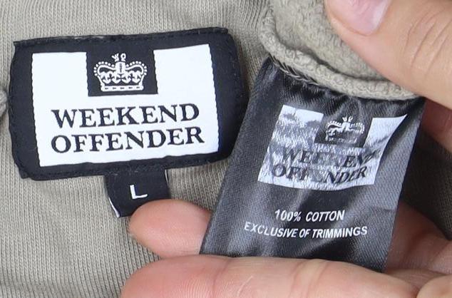 Weekend Offender Men’s Beige High Neck Sweatshirt L