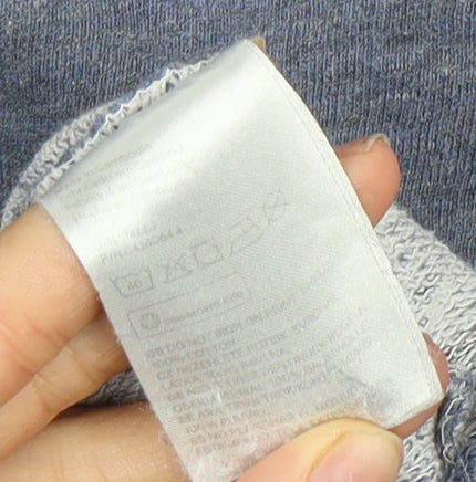 H&M Women's Blue Pullover Sweatshirt, Size 16 - Graphic Print