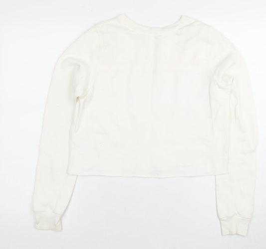 Abercrombie & Fitch Women's White Pullover Sweatshirt S