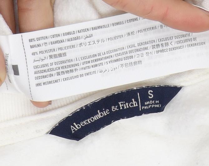 Abercrombie & Fitch Women's White Pullover Sweatshirt S