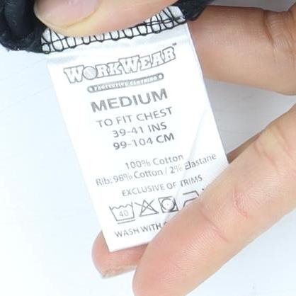 WORKWEAR Men's M Black Red Crew Neck T-Shirt