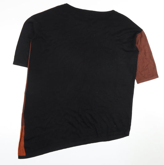 Evans Women's Black 3/4 Sleeve Jersey Top Size 14