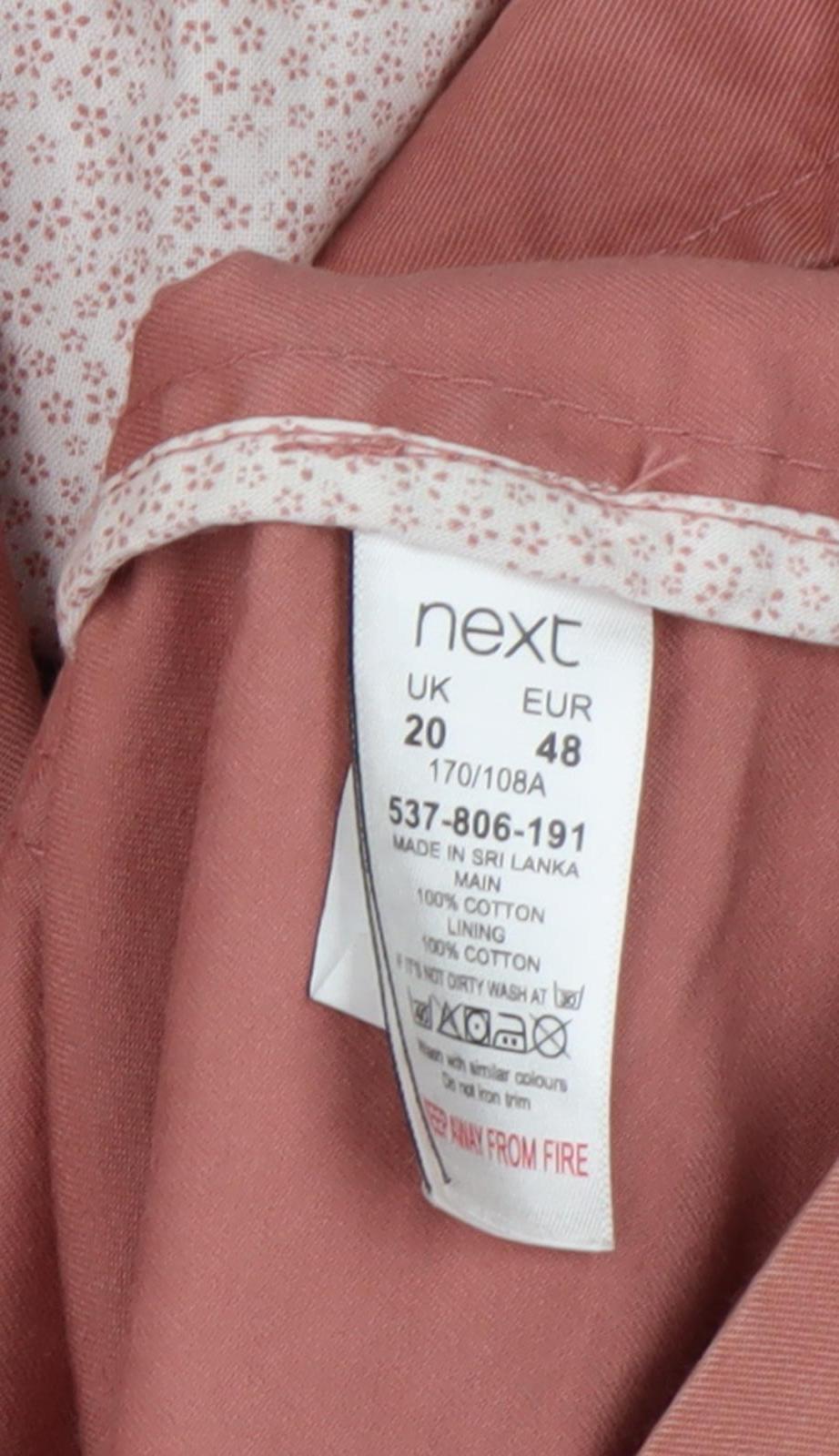 Womens UK Size 20 NEXT Pink Military Jacket