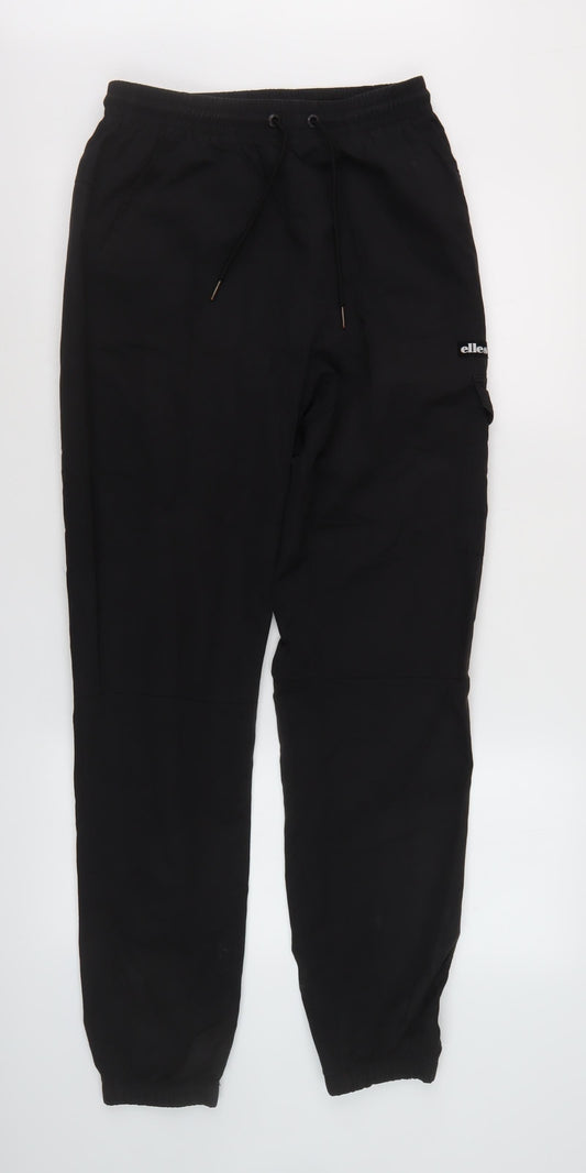 Mens UK Size S ellesse-activewear Regular Fit Jogger Black Trousers