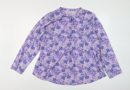 Womens UK Size 18-20 ISLE Purple Blouse