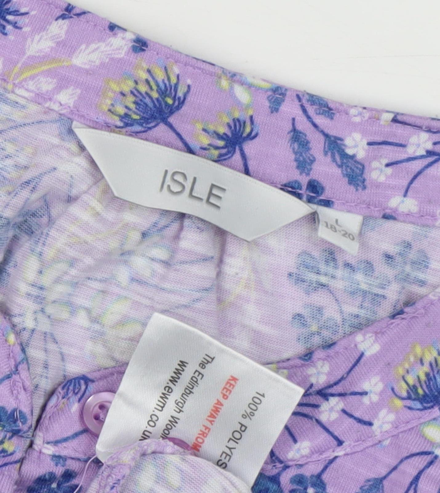 ISLE Women's Purple Floral Blouse Size 18-20