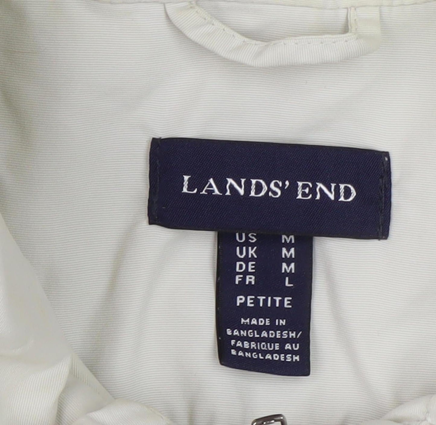 Womens UK Size M Lands' End Beige Rain Coat