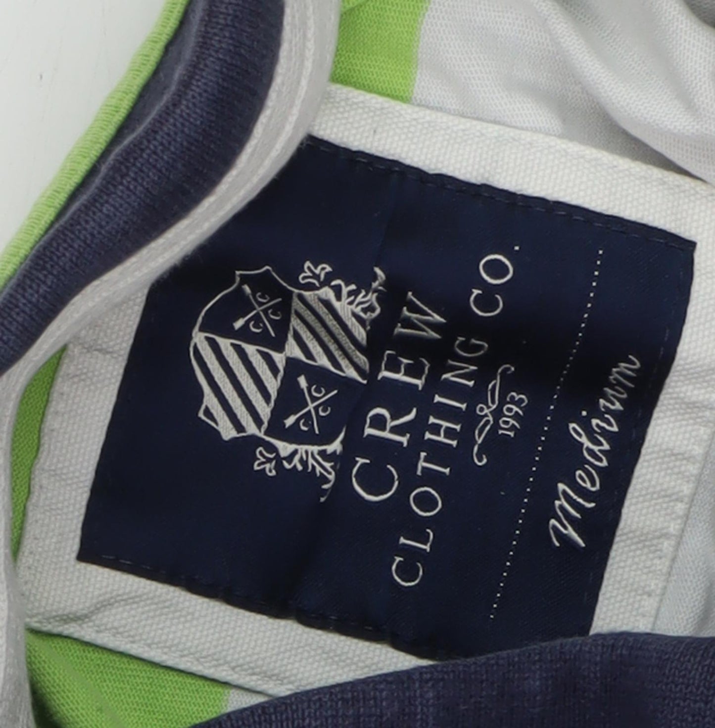 Crew Clothing Co. Men's Green Striped Polo Shirt M