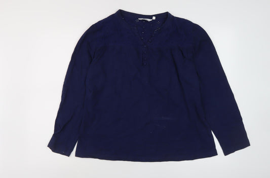 Womens UK Size L Isle Blue Basic Blouse