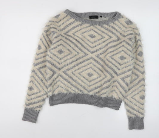 Womens UK Size 8 New Look Grey Pullover Jumper