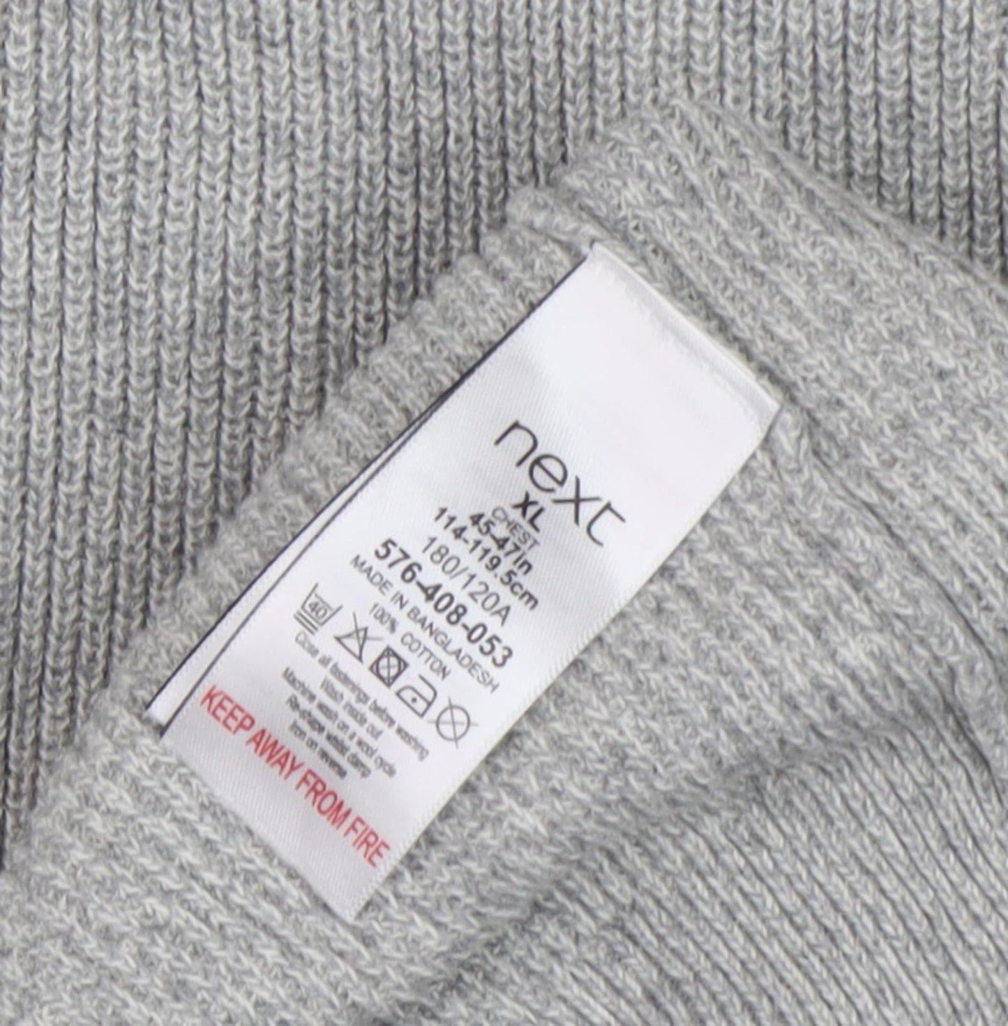 Next Men's Grey Pullover, XL, Crew Neck Jumper