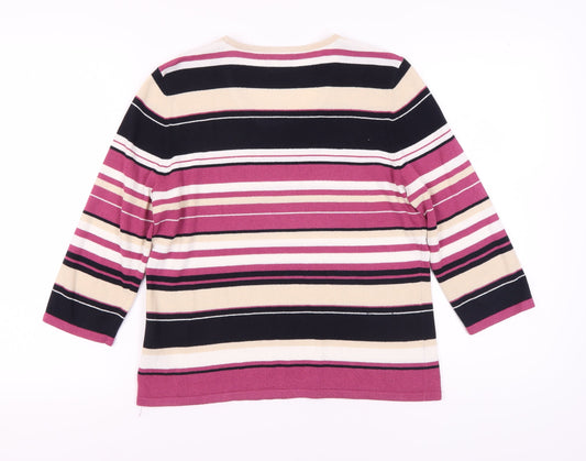 Eastex Women's Multicoloured Striped Pullover Jumper Size 12