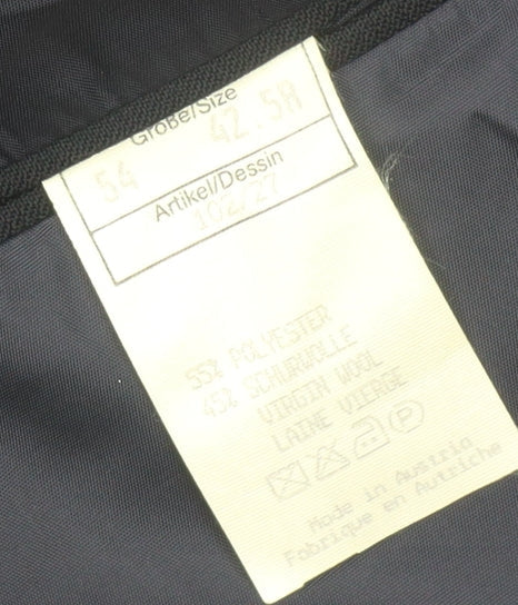 Mens UK Size 42 Baumler Regular Black Suit 2 Piece