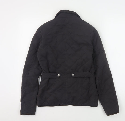 Fat Face Women's Black Quilted Jacket Size 6 Casual