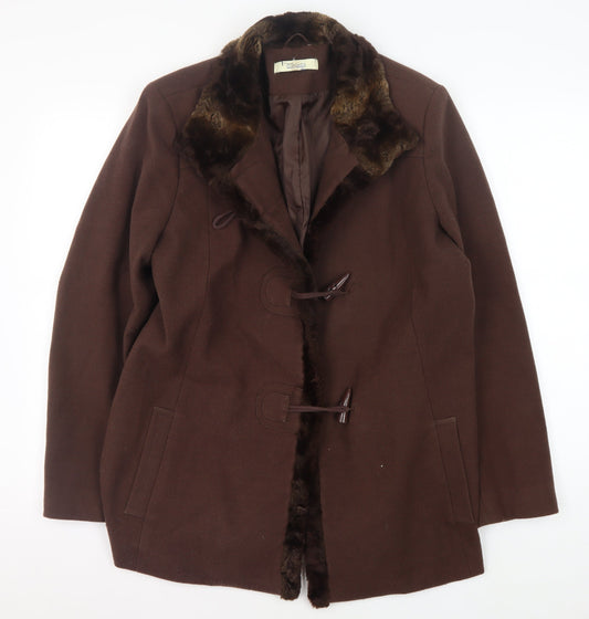 Womens UK Size 14 Classics Brown Overcoat