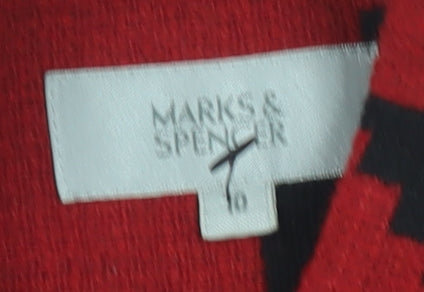 Marks & Spencer Women's Red Houndstooth Jacket, Size 10