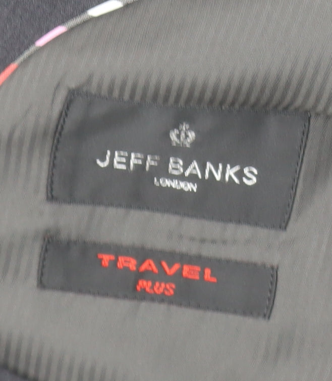 Mens UK Size 40 Jeff Banks Regular Blue Suit Jacket