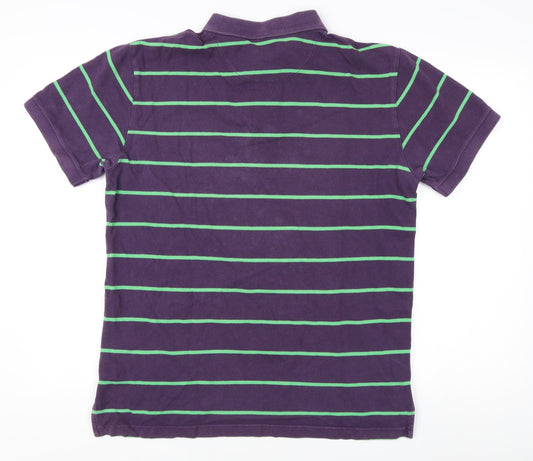 Gap Men's Purple Classic Polo M Cotton Striped