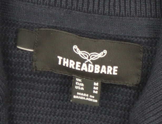 Mens UK Size M Threadbare Black Basic Jacket