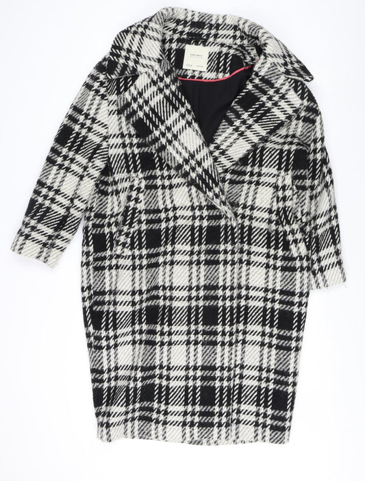 Womens UK Size XS Zara Basic Multicoloured Overcoat