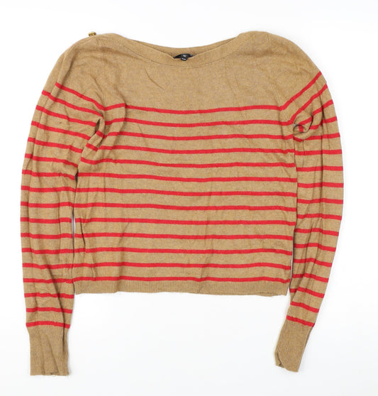 Womens UK Size 10 Topshop Brown Pullover Jumper