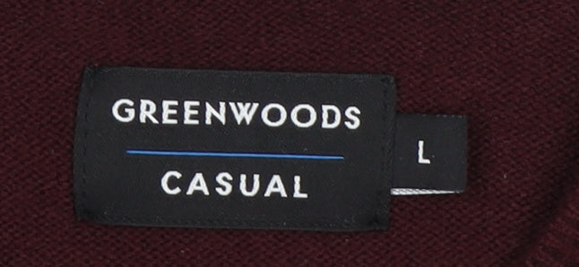 Greenwoods Men's Red V-Neck Pullover Jumper L