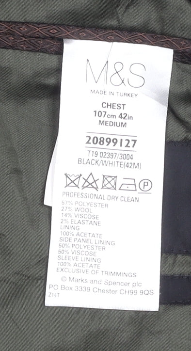 Marks and Spencer Men's Grey Herringbone Blazer 42R