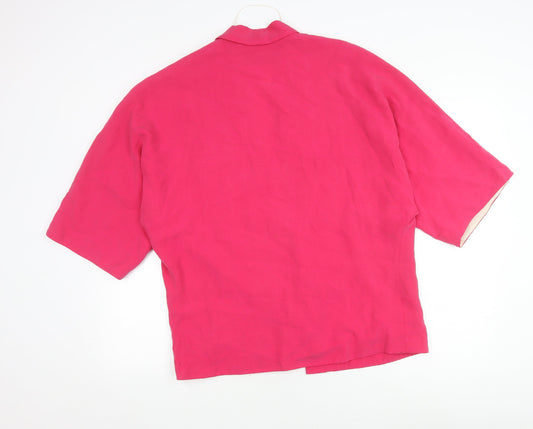 Zara Women Pink Blazer M Short Sleeve