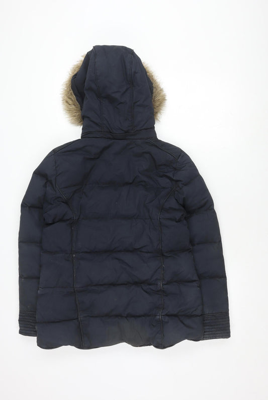 Crew Women's Black Puffer Jacket Size 12 Down Filled