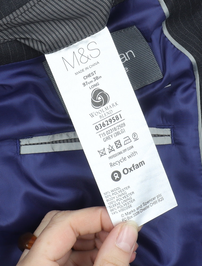 Mens UK Size 38 Marks and Spencer Regular Grey Suit Jacket