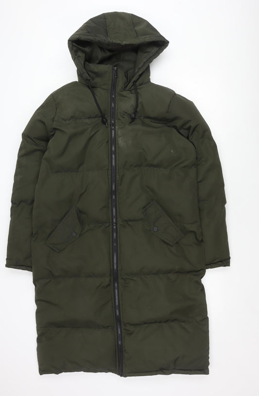 Womens UK Size M Brave Soul Green Puffer Jacket
