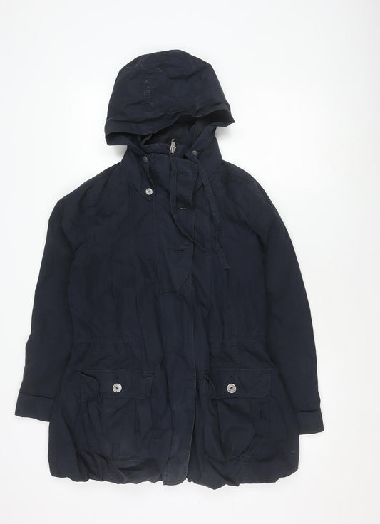 Womens UK Size 10 Fat Face Black Parka Coat