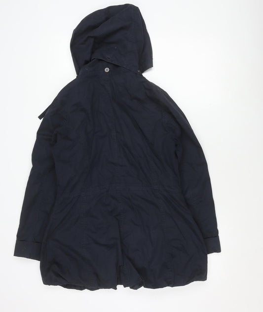 Fat Face Women's Black Hooded Parka Jacket Size 10