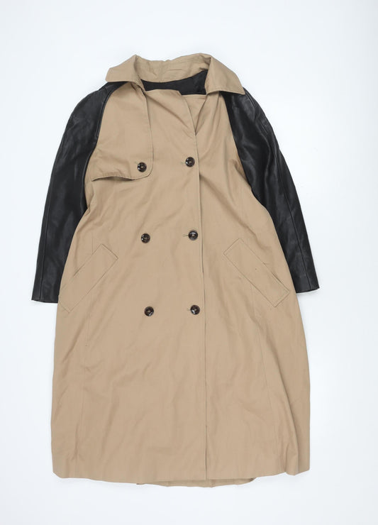 Womens UK Size S Zara Beige Trench Coat