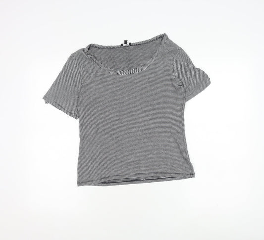 Jaeger Women’s Black Striped T-Shirt, Size L