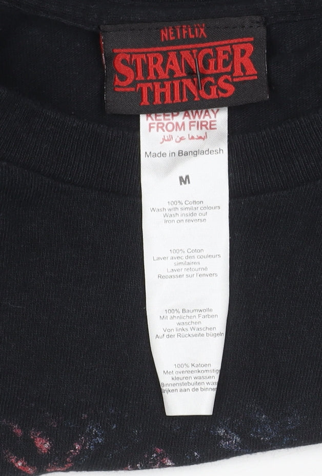 Netflix Stranger Things Men's Black M Graphic T-Shirt