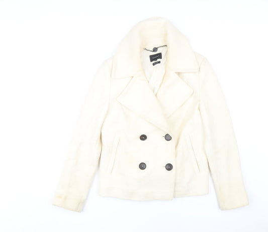 Womens UK Size 10 Marks and Spencer Ivory Pea Coat