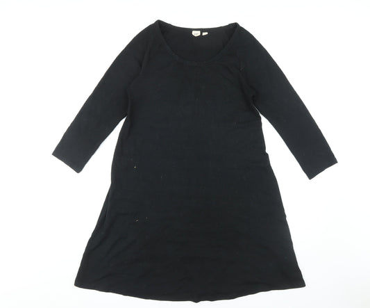 Gap Women's Black Dress, Size S, 3/4 Sleeve, Scoop Neck