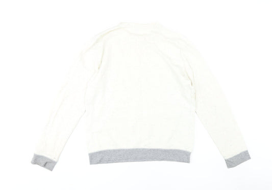 Mens UK Size M ASOS White Pullover Sweatshirt